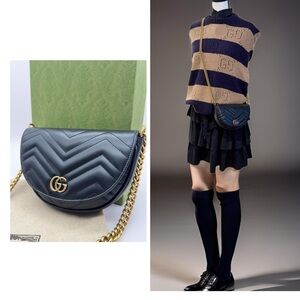 ❌SOLD❌NWT Gucci GG Marmont 2.0 Calfskin Leather Shoulder Crossbody Bag in Black
